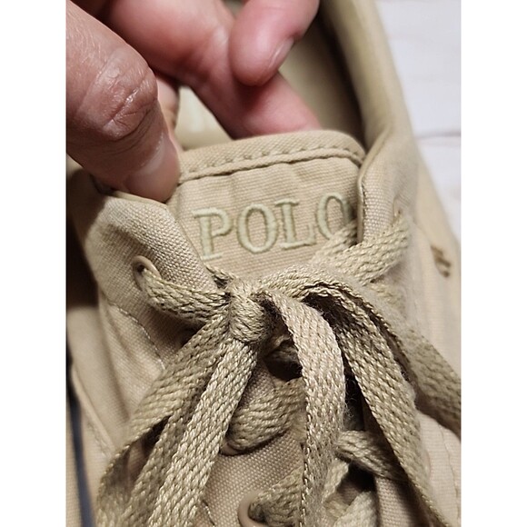 Polo Ralph Lauren Men Thorton Sz 13D Khahki Canvas Sneaker Casual Money Dadcore - Picture 4 of 9